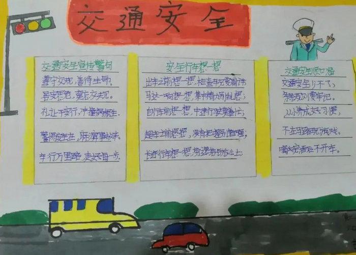 交通安全伴我行手抄报图片简单又漂亮
