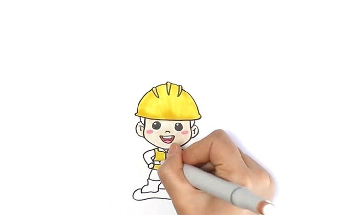 建筑工人简笔画怎么画