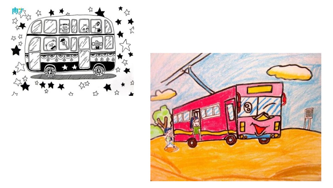 幼儿园中班美术教案：公共汽车