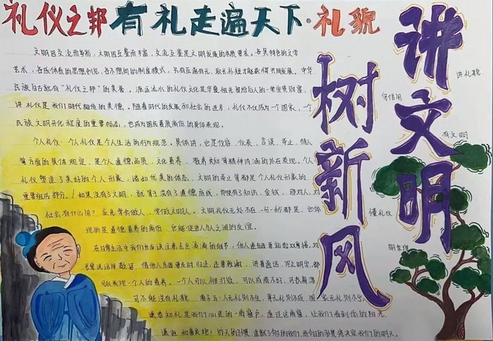 关于文明礼貌月为主题的手抄报图片
