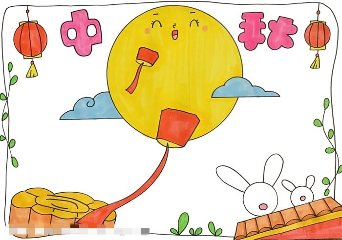 中秋节手抄报简单又漂亮好画