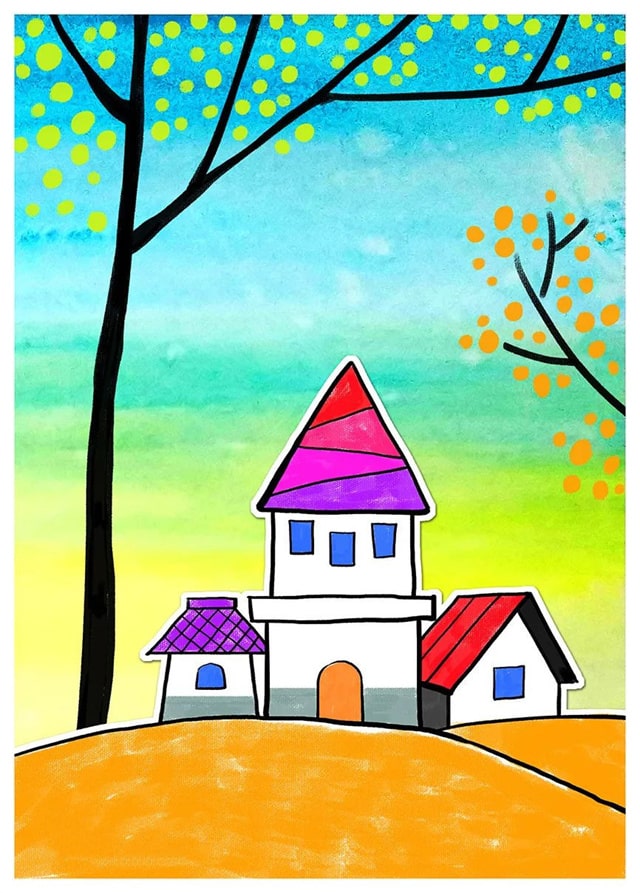 少儿美术课程《漂亮的房子》