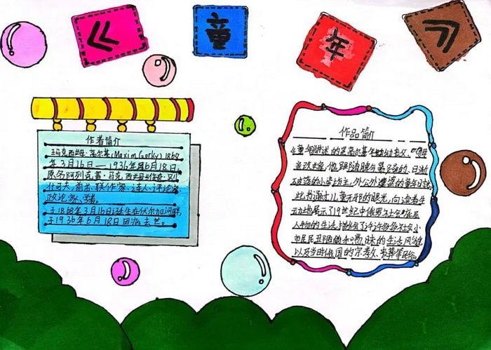 《童年》读书小报简单又漂亮