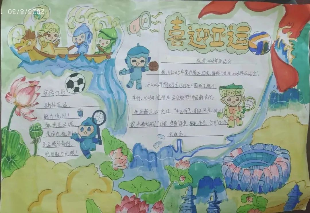 2023年杭州亚运会手抄报图片