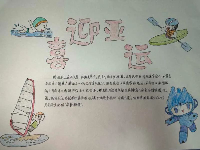 2023年杭州亚运会手抄报图片