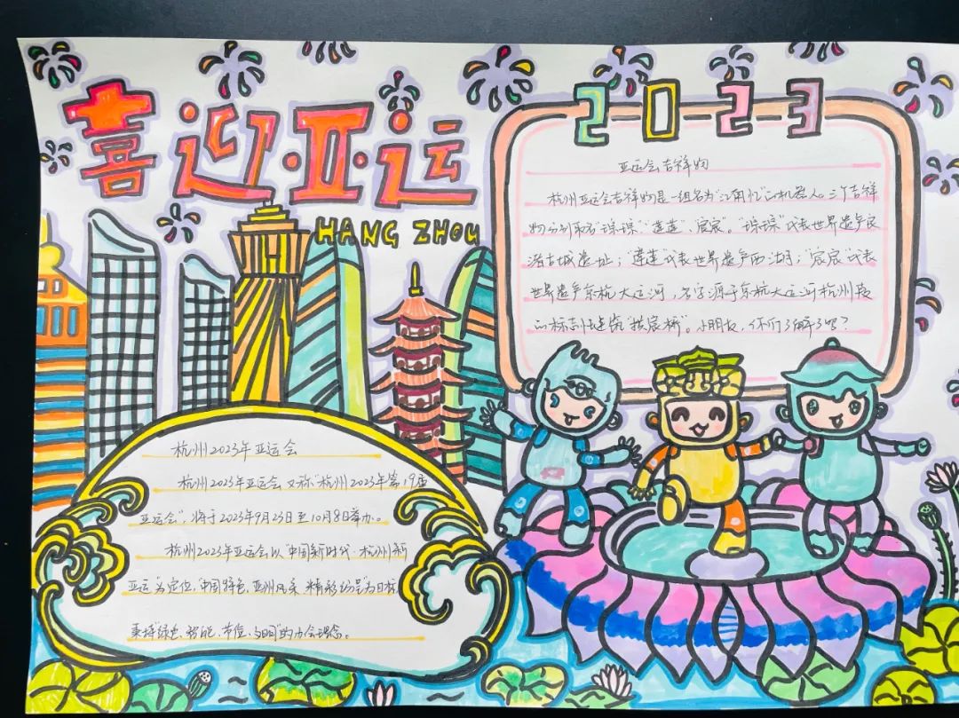 2023年杭州亚运会手抄报图片