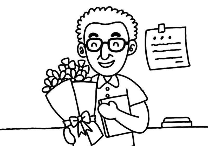 带可爱男老师的教师节贺卡图片教程