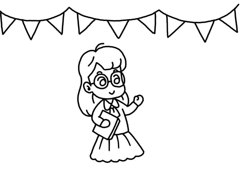 带可爱女老师的教师节贺卡图片教程