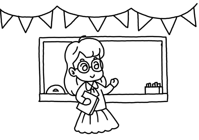 带可爱女老师的教师节贺卡图片教程