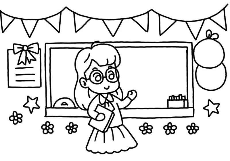 带可爱女老师的教师节贺卡图片教程