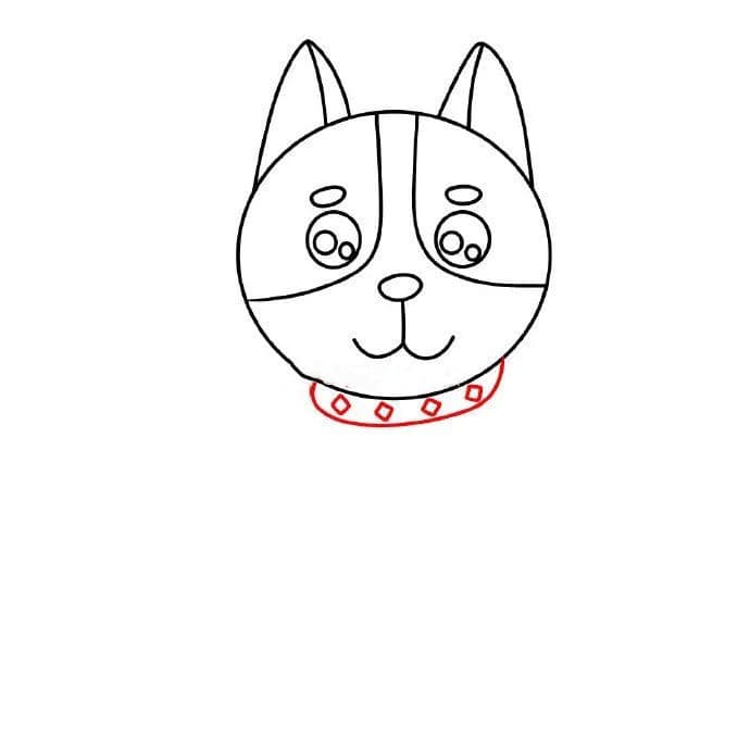 可爱的哈士奇狗狗简笔画怎么画