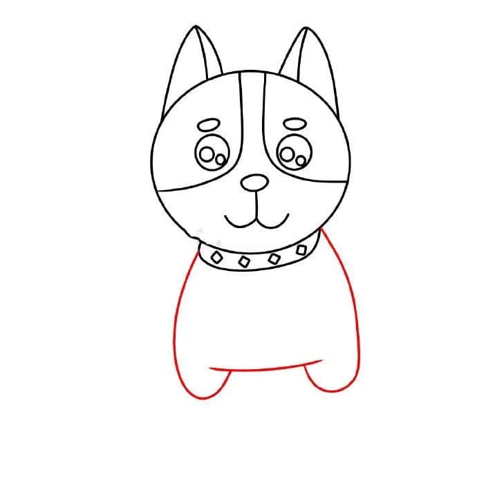 可爱的哈士奇狗狗简笔画怎么画