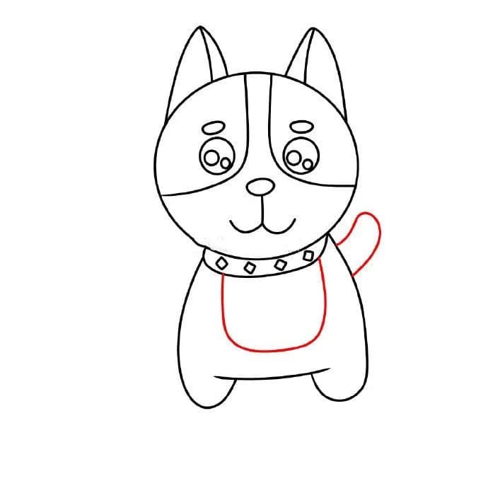 可爱的哈士奇狗狗简笔画怎么画