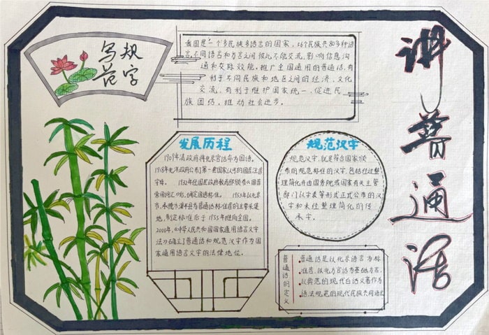 推广普通话手抄报图片及内容