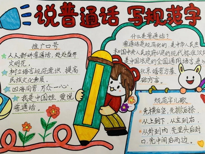 推广普通话手抄报简单又好看