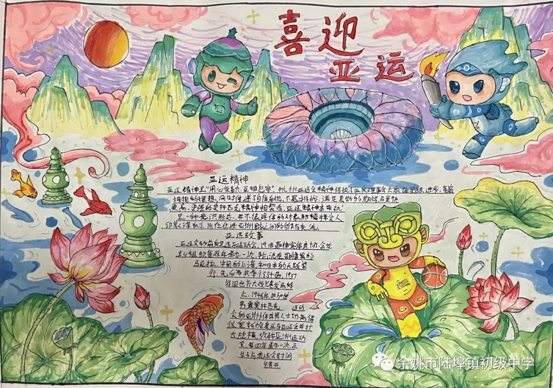 喜迎杭州亚运会手抄报图片作品