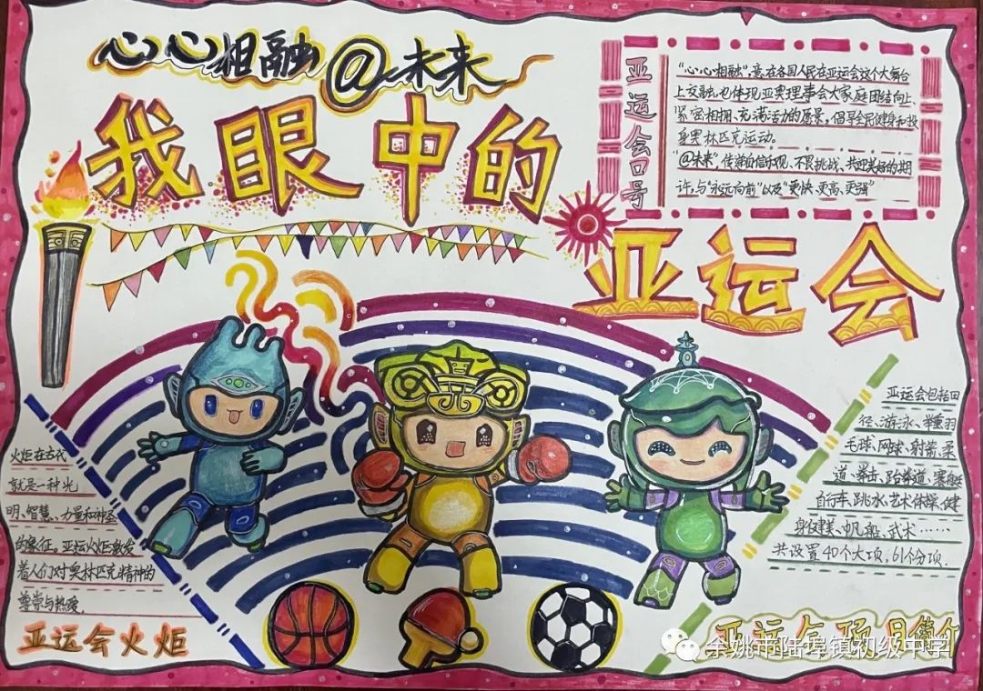 喜迎杭州亚运会手抄报图片作品