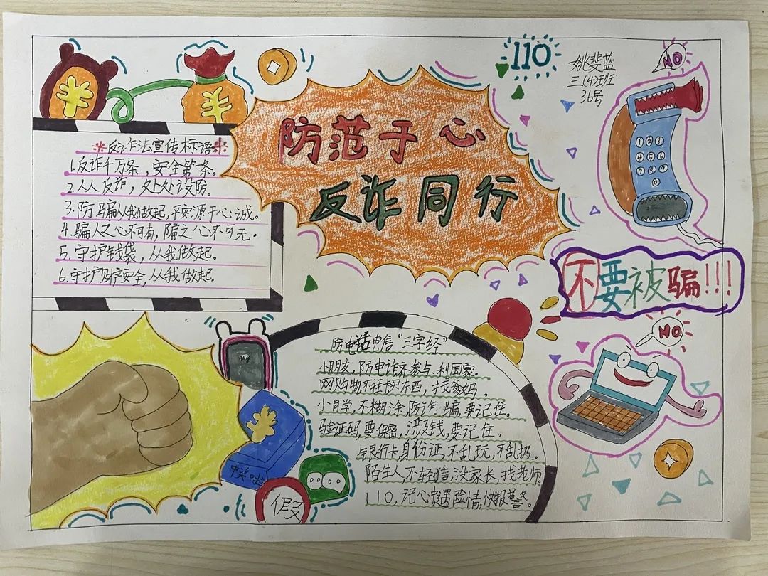 亚运我宣传，预防诈骗手抄报图片