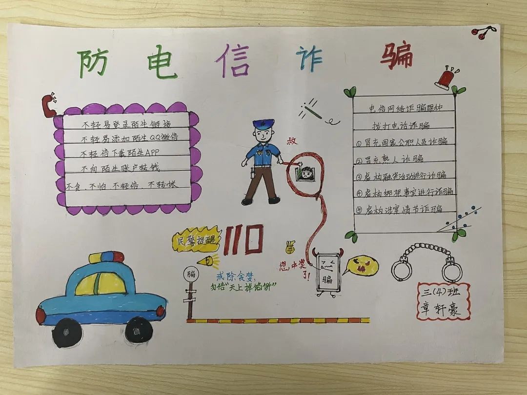 亚运我宣传，预防诈骗手抄报图片