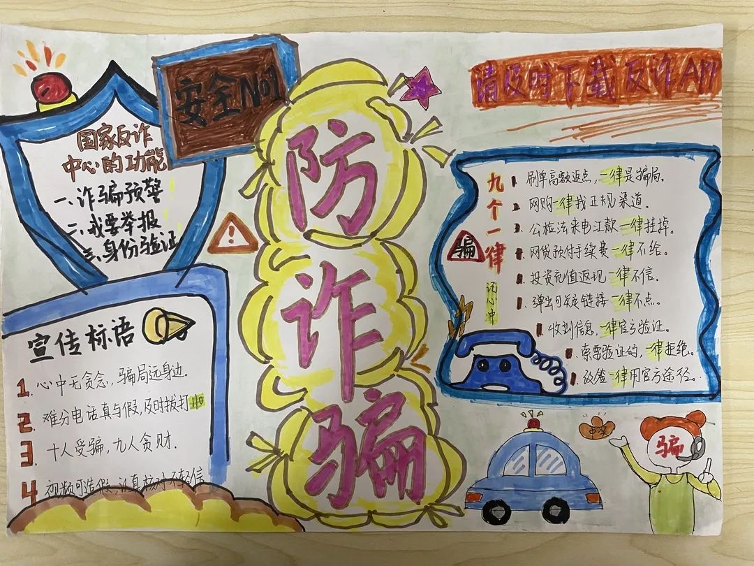 亚运我宣传，预防诈骗手抄报图片