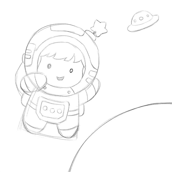 简单少儿美术课程《我的航天梦》