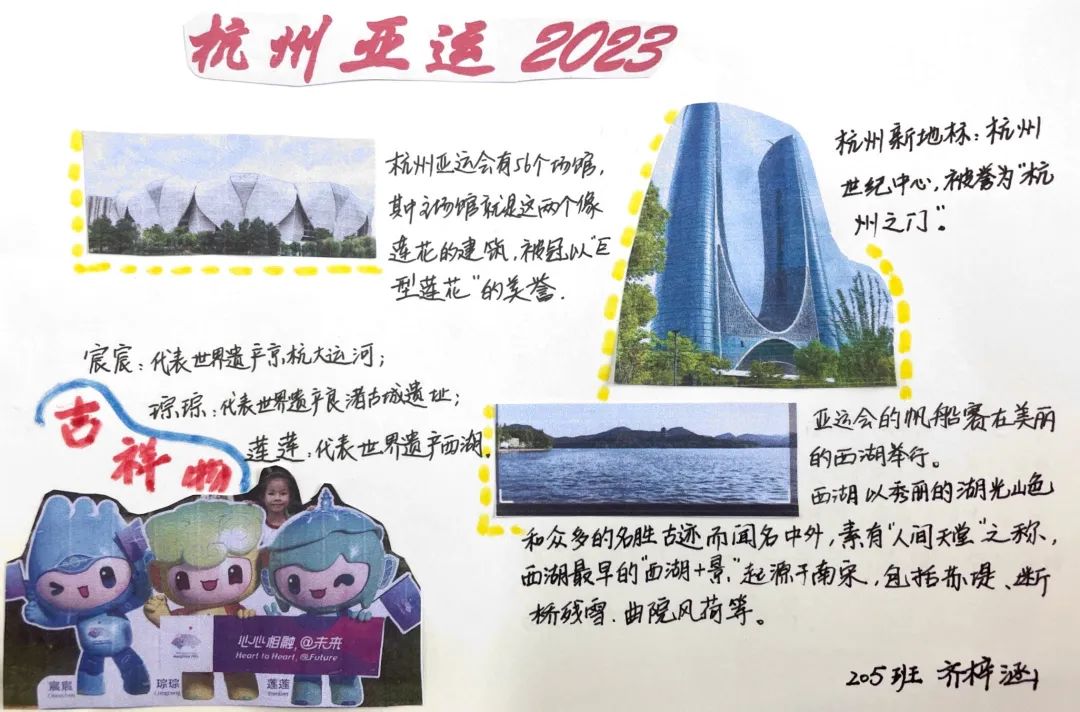 杭州亚运会明信片绘画设计图片