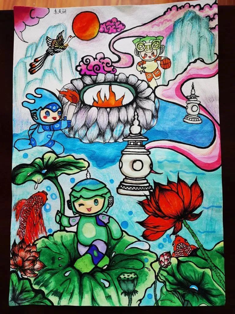 杭州亚运会手抄报绘画图片