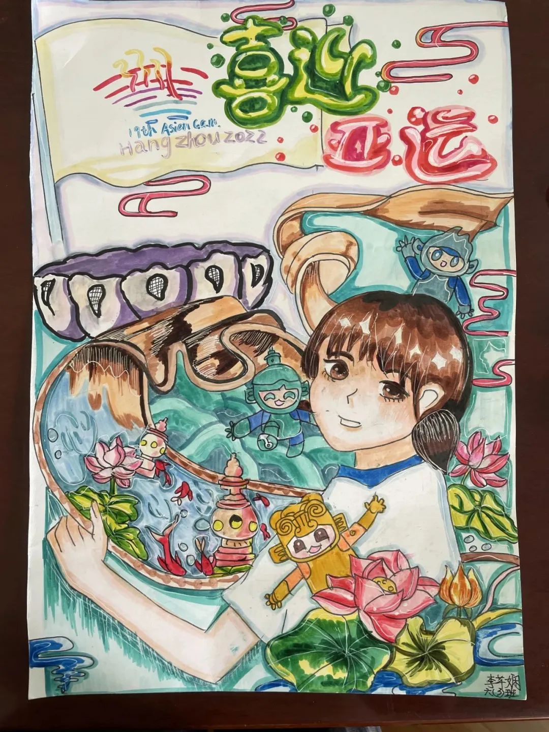 杭州亚运会手抄报绘画图片