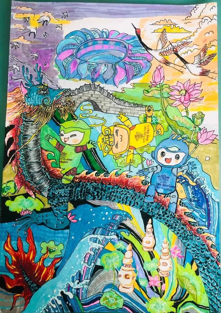 杭州亚运会手抄报绘画图片