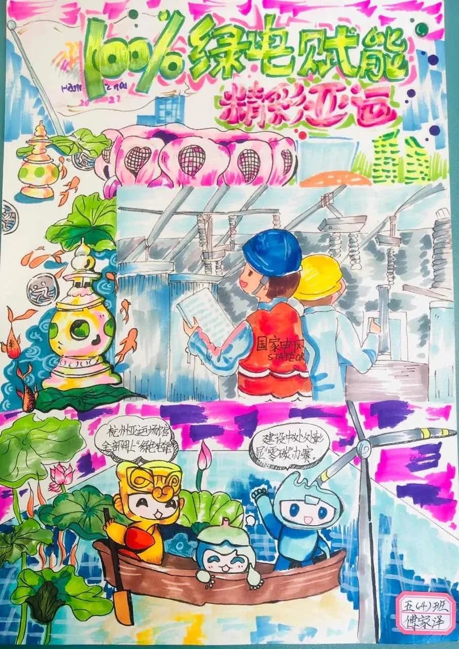 杭州亚运会手抄报绘画图片