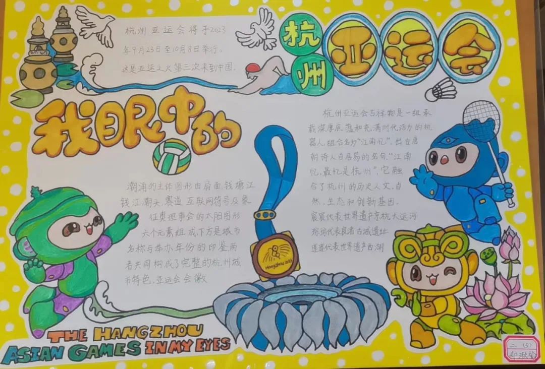 杭州亚运会手抄报图片