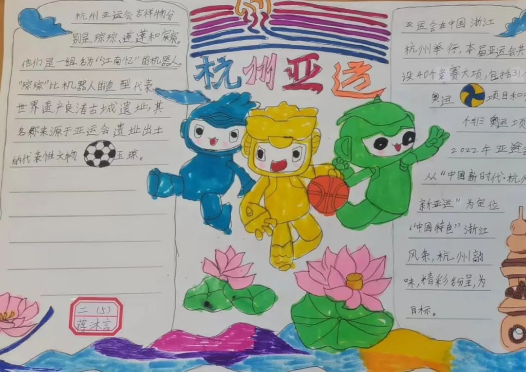 杭州亚运会手抄报图片