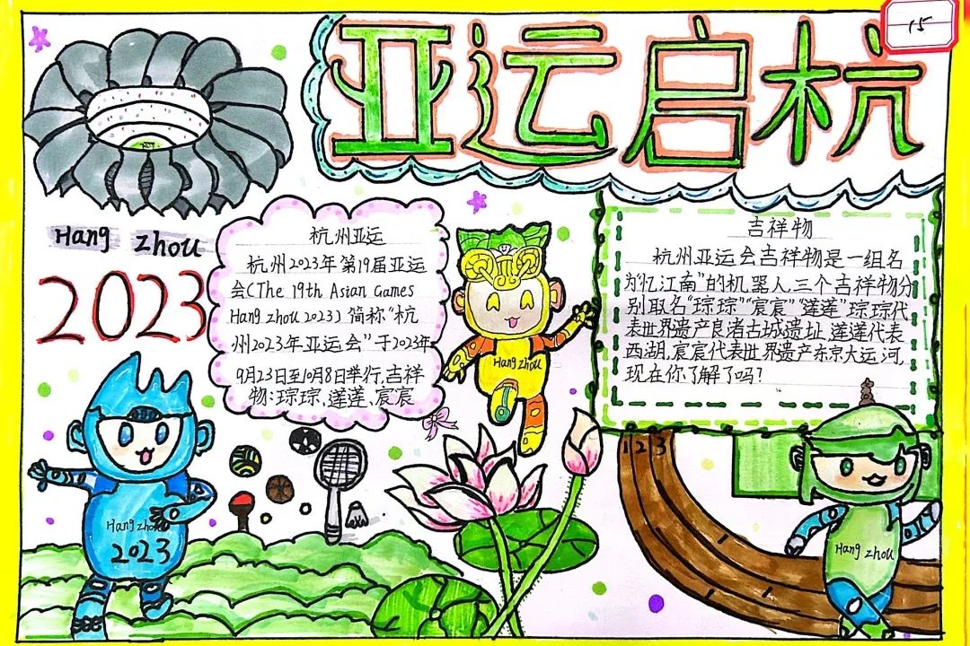 2023年杭州亚运会手抄报作品