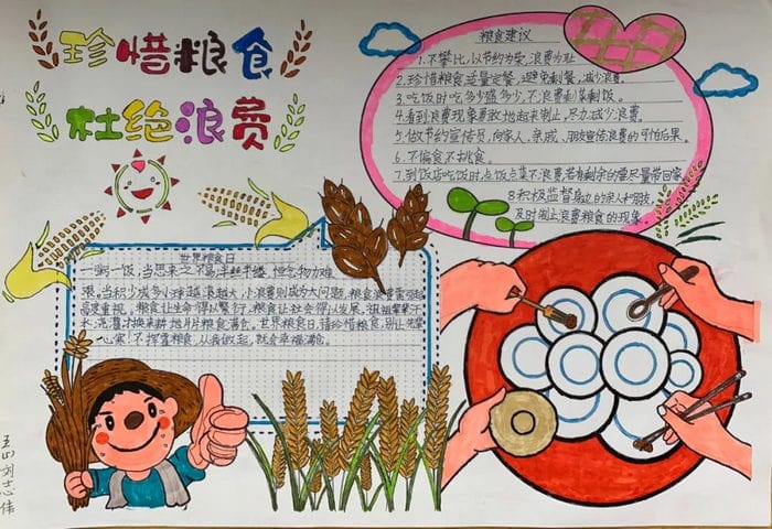 颗粒归仓我践行手抄报图片简单