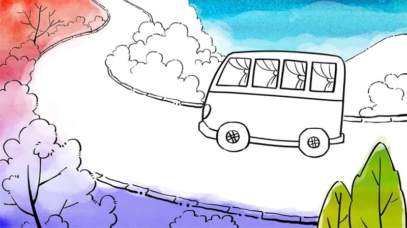 秋天主题原创少儿美术课程《秋天的旅行》