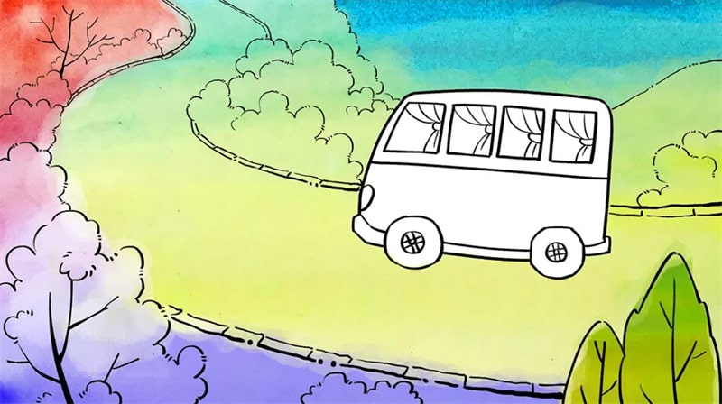 秋天主题原创少儿美术课程《秋天的旅行》