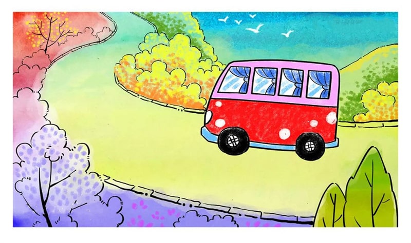 秋天主题原创少儿美术课程《秋天的旅行》