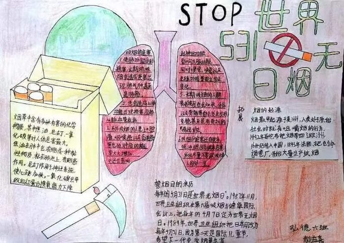 世界无烟日手抄报图片及内容简单漂亮