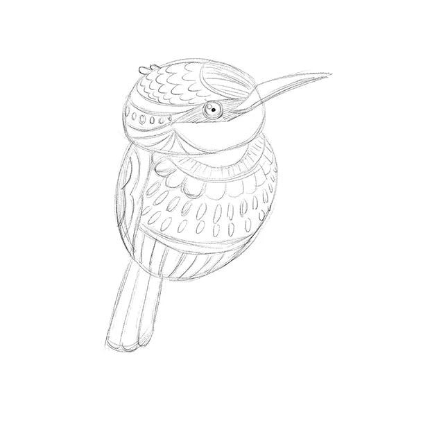 少儿美术课程 创意剪贴画《秋林小鸟》