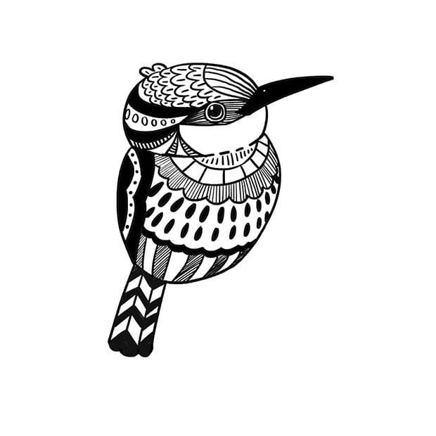 少儿美术课程 创意剪贴画《秋林小鸟》