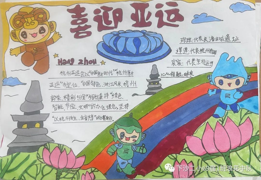 喜迎亚运会，筑梦向未来 杭州亚运会手抄报