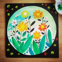 秋季少儿美术课程《秋天的野菊花》