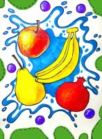 秋季硕果正当时 少儿美术课程《缤纷水果》