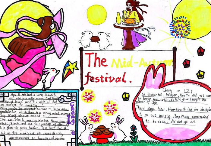 中秋节英语手抄报图片简单又漂亮