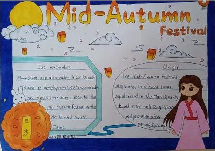 介绍中秋节的英文手抄报图片