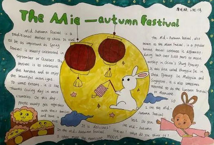 介绍中秋节的英文手抄报图片