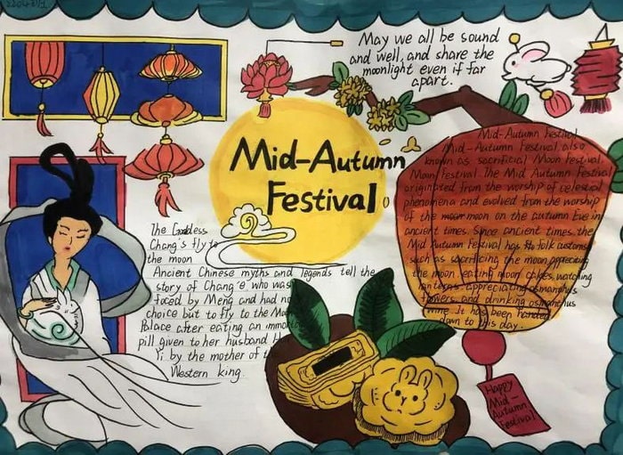 介绍中秋节的英文手抄报图片