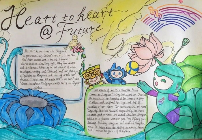 五年级迎亚运杭州亚运会英语手抄报图片