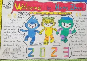 五年级迎亚运杭州亚运会英语手抄报图片（精选
