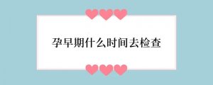 孕早期什么时间去检查